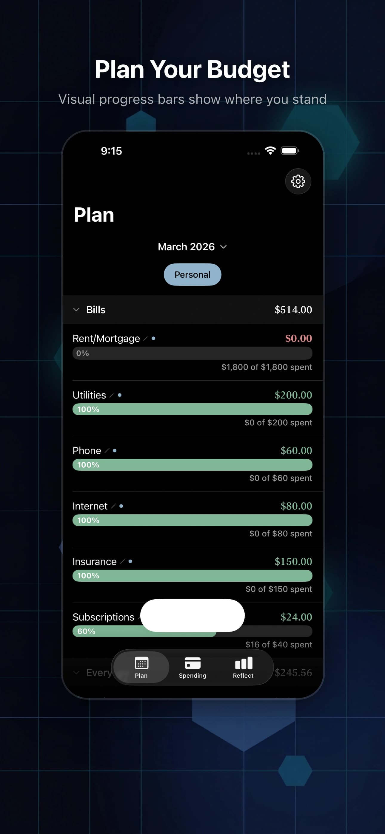 План бюджета в WaiMoney